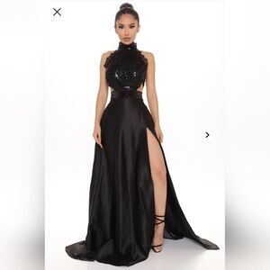 Fashion Nova Satin Maxi Gown NWT